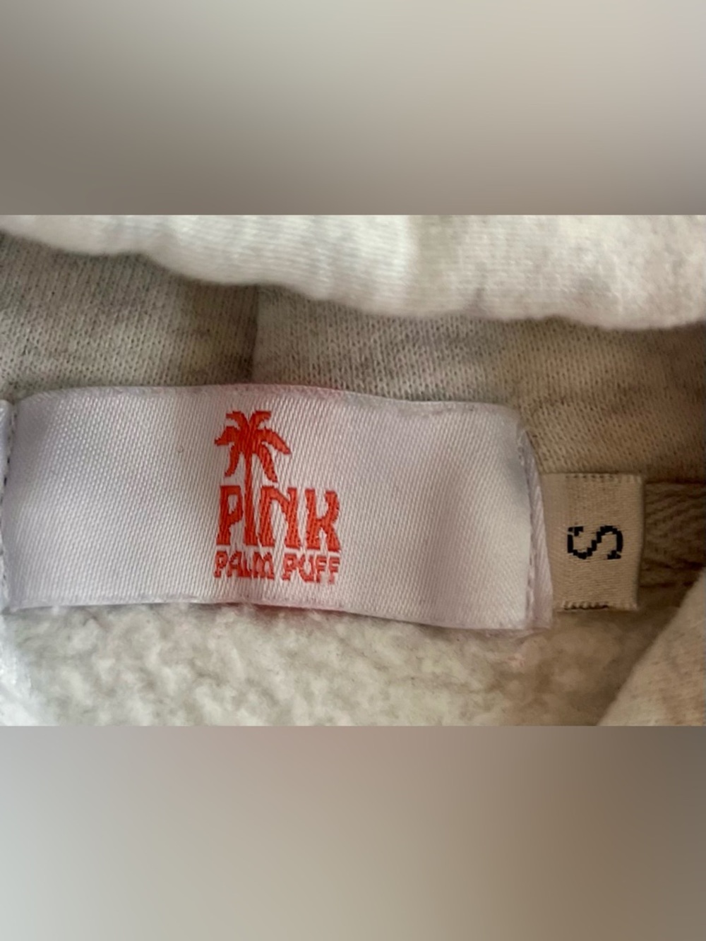 Pink Palm Puff "Hawaii Hibiscus" Hoodie in Heather Cloud Size Small - Picture 5 of 9